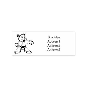 Niedlicher Cartoon Rhino kung fu Cartoon Gummistempel