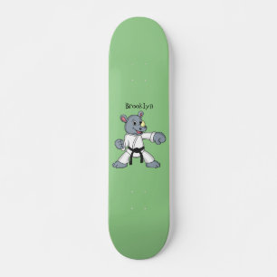 Niedlicher Cartoon Rhino kung fu Cartoon Skateboard