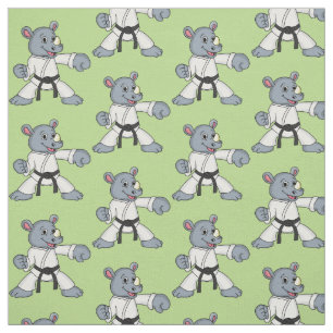 Niedlicher Cartoon Rhino kung fu Cartoon Stoff
