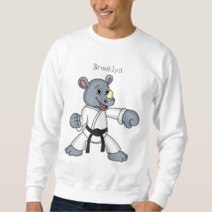 Niedlicher Cartoon Rhino kung fu Cartoon Sweatshirt