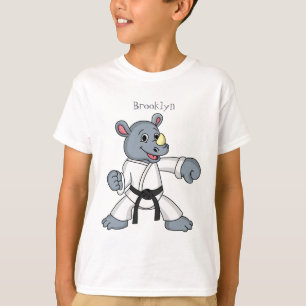 Niedlicher Cartoon Rhino kung fu Cartoon T-Shirt