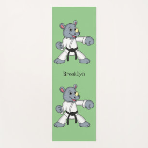 Niedlicher Cartoon Rhino kung fu Cartoon Yogamatte