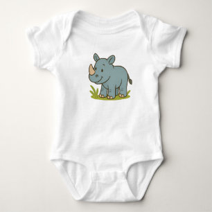 Niedlicher Cartoon Rhino T - Shirt für Kinder