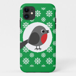 Niedlicher Cartoon Robin mit Schneeflocken Case-Mate iPhone Hülle