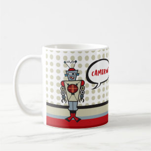 Niedlicher Cartoon Robot Fun Retro Spielzeug Kinde Tasse