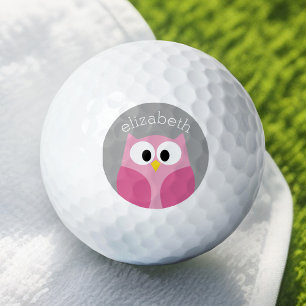 Niedlicher Cartoon - Rosa und Grau Individuelle Na Golfball