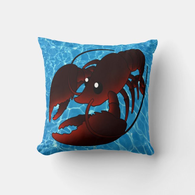 Niedlicher Cartoon Roter Hummer Kissen (Vorderseite)