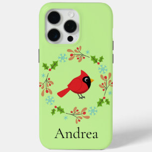 Niedlicher Cartoon Roter Kardinal mit Blume Case-Mate iPhone Hülle