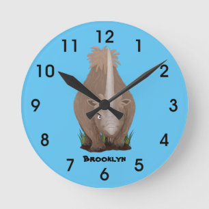 Niedlicher Cartoon Runde Wanduhr