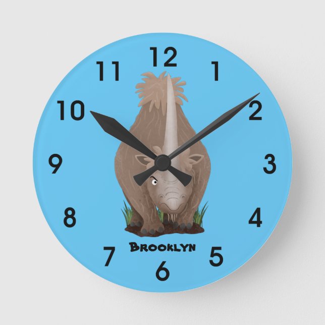Niedlicher Cartoon Runde Wanduhr (Vorderseite)