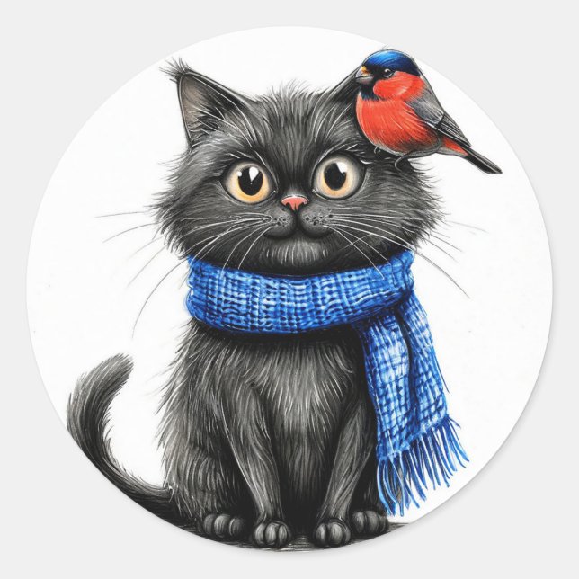 Niedlicher Cartoon Runder Aufkleber (Vorderseite)