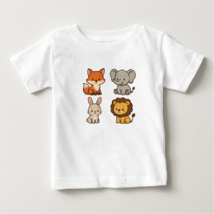 Niedlicher Cartoon - Sammlung von Tierfreunden Baby T-shirt