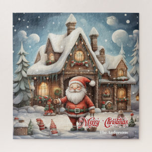 Niedlicher Cartoon Santa Claus in der Werkstatt Puzzle