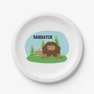 Niedlicher Cartoon Sasquatch Pappteller
