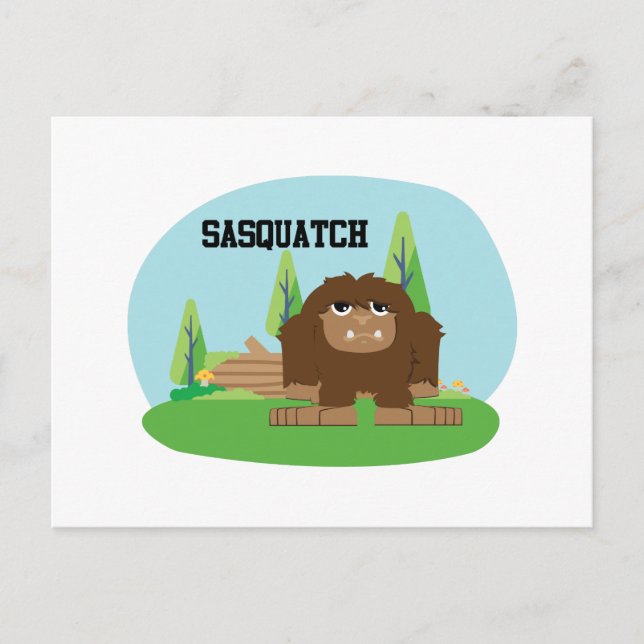 Niedlicher Cartoon Sasquatch Postkarte (Vorderseite)