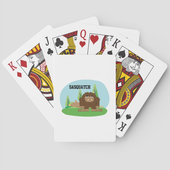 Niedlicher Cartoon Sasquatch Spielkarten (Rückseite)