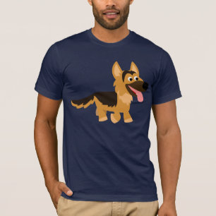 Niedlicher Cartoon-Schäferhund-HundeT - Shirt