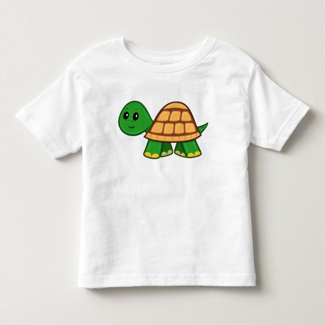 Niedlicher Cartoon-Schildkröte-Kleinkind-T - Shirt (Vorderseite)