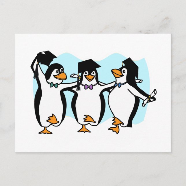 Niedlicher Cartoon Schließen Pinguine Postkarte (Vorderseite)