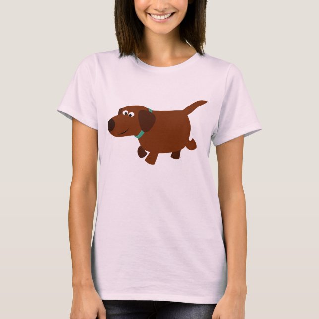 Niedlicher Cartoon Schokolade Labrador Frauen T -  T-Shirt (Vorderseite)