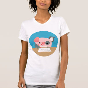 Niedlicher Cartoon-Schreibens-Schwein-Frauen-T - T-Shirt