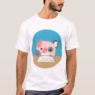 Niedlicher Cartoon-Schreibens-Schwein-KinderT - T-Shirt