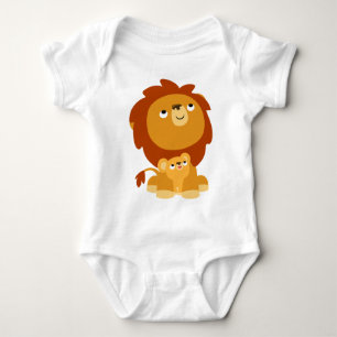 Niedlicher Cartoon Schutzfolie Lion & Cub Baby Str Baby Strampler