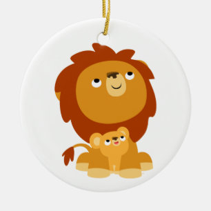 Niedlicher Cartoon Schutzhaube Vater Löwe Keramik Ornament