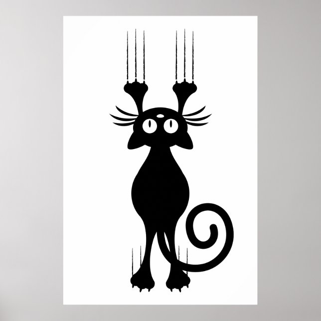 Niedlicher Cartoon Schwarze Katze Poster (Vorne)