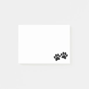 Niedlicher Cartoon Schwarze Welpe Paw Prints Post-it Klebezettel