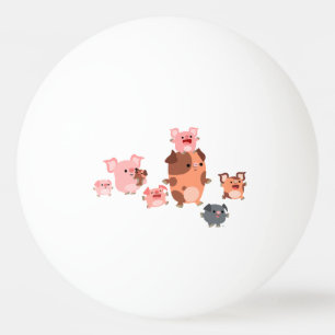 Niedlicher Cartoon-Schwein-FamiliePing Pong Ball Tischtennisball