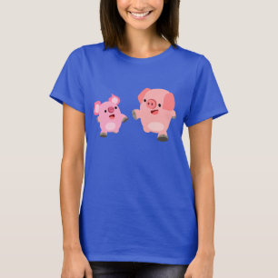 Niedlicher Cartoon Schweine T - Shirt