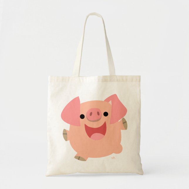 Niedlicher Cartoon Schweinebag Tragetasche (Vorne)