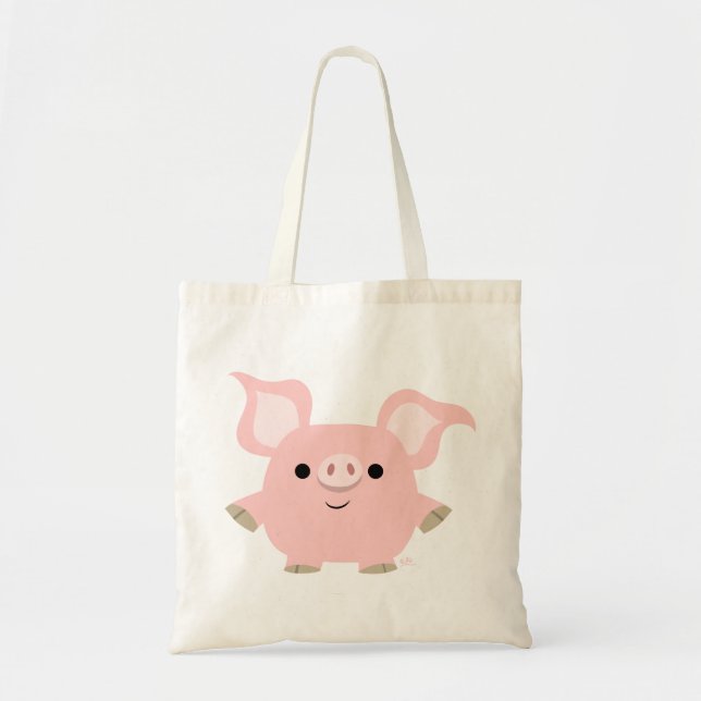 Niedlicher Cartoon Schweinebag Tragetasche (Vorne)