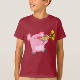 Niedlicher Cartoon Schweinefilet Trumpet Kinder T T-Shirt