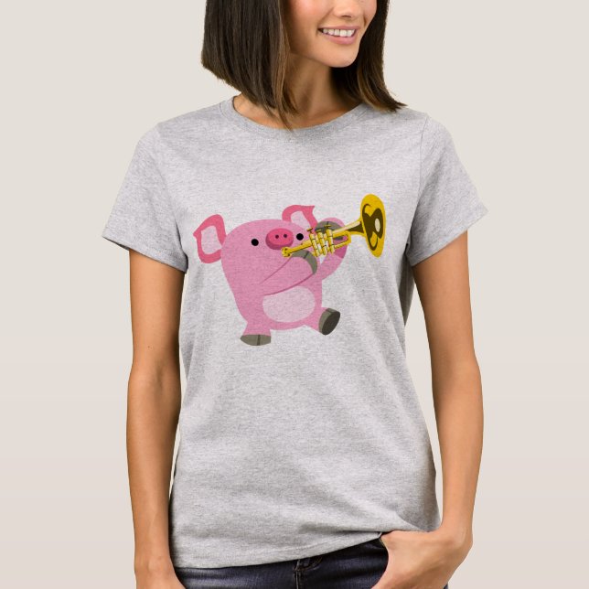Niedlicher Cartoon Schweinefilet Trumpf Frauen T - T-Shirt (Vorderseite)