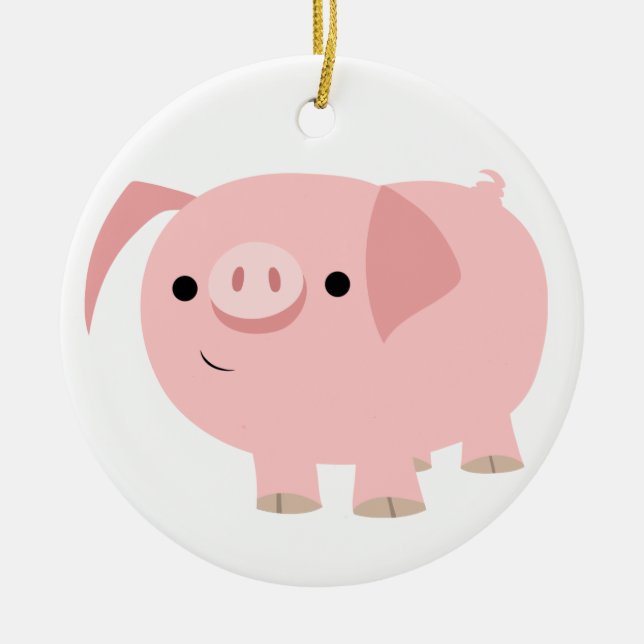 Niedlicher Cartoon Schweinefleisch Keramik Ornament (Vorne)