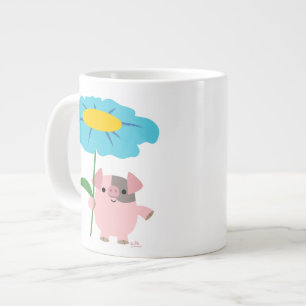 Niedlicher Cartoon Schweinefleisch mit Geschenk (b Jumbo-Tasse