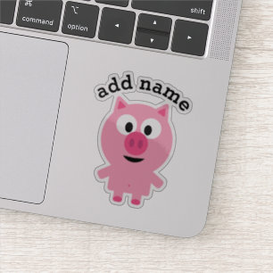 Niedlicher Cartoon Schweinefleisch mit Individuell Aufkleber