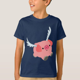 Niedlicher Cartoon Schweinekind T - Shirt