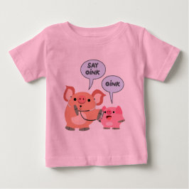 Niedlicher Cartoon Schweinektor und Baby-T - Shirt