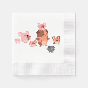 Niedlicher Cartoon Schweinepapier Napkins Serviette