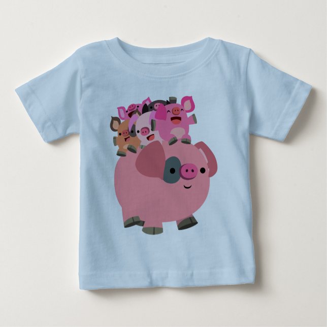 Niedlicher Cartoon Schweineschlachtkörper Baby T-shirt (Vorderseite)
