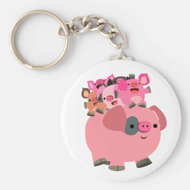 Niedlicher Cartoon Schweineschlachtkörper Schlüsselanhänger (Vorne)