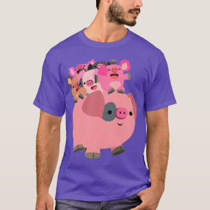 Niedlicher Cartoon Schweineschlachtkörper T-Shirt