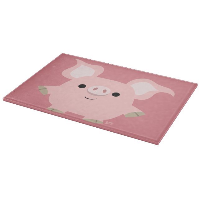 Niedlicher Cartoon Schweinezuchtkasten Schneidebrett (Ecke)