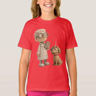 Niedlicher Cartoon Scientist und Hund - Geeky 3D S T-Shirt