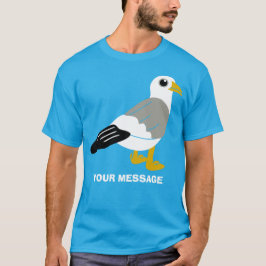 Niedlicher Cartoon Seagull Graphic Custom Messsage T-Shirt