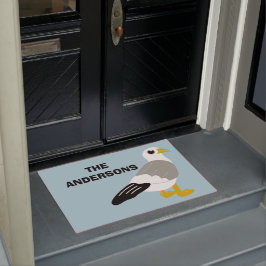Niedlicher Cartoon Seagull Light Blue Personalisie Fußmatte
