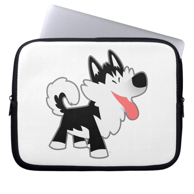 Niedlicher Cartoon Siberischer Husky-Laptop-Case Laptopschutzhülle (Vorderseite)